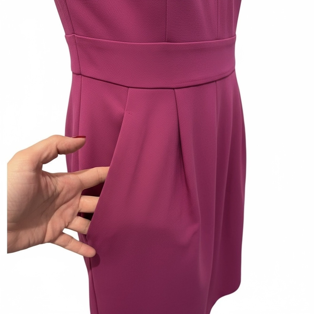 Magaschoni Size 4 Fuchsia Pink Wool Sheath Dress R $348 - Picture 12 of 14